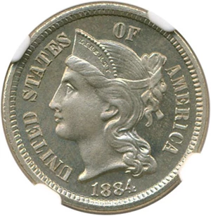 image for: 1884 3cN NGC/CAC Proof 66