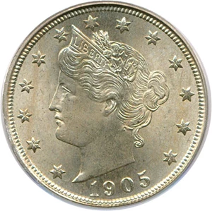 image for: 1905 5c PCGS MS66