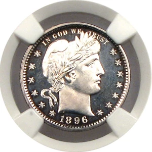 image for: 1896 25c NGC/CAC Proof 64 Cameo