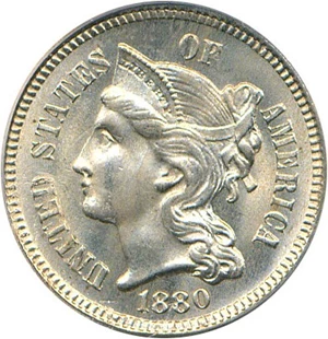 image for: 1880 3cN PCGS/CAC MS66