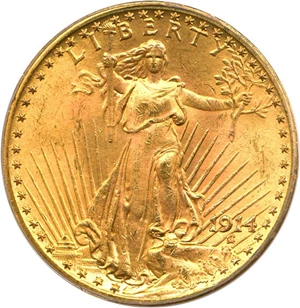 image for: 1914 $20 PCGS/Secure MS64