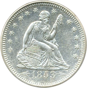 image for: 1853-O Arrows & Rays 25c PCGS AU53