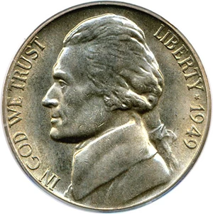 image for: 1949-S 5c PCGS MS64