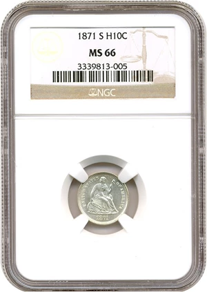 image for: 1871-S H10c NGC MS66
