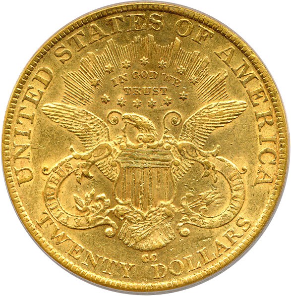 image for: 1891-CC $20 PCGS AU53