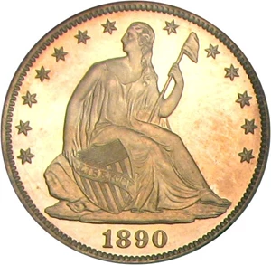 image for: 1890 50c PCGS Proof 65 DCameo