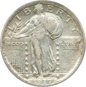 image for: 1917 Type 2 25c PCGS XF40