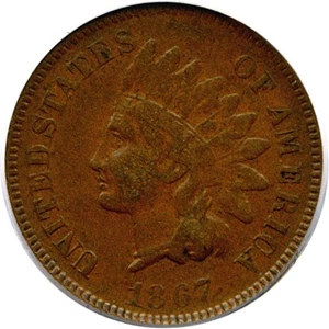 image for: 1867 1c PCGS VF25