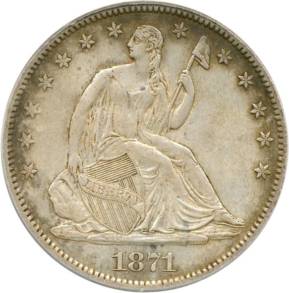 image for: 1871-S 50c PCGS AU50