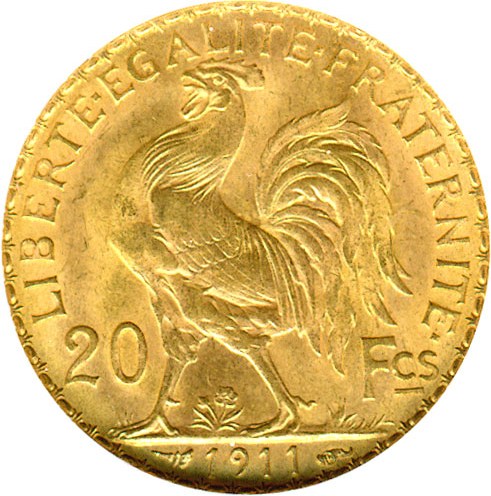 image for: France: 1911 20 Fr (KM-857) DGS MS63 