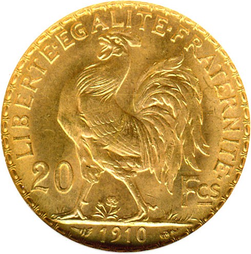 image for: France: 1910 20 Fr (KM-857) DGS MS63 