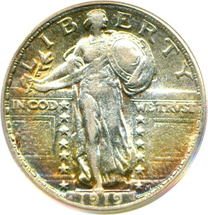 image for: 1919 25c PCGS AU50