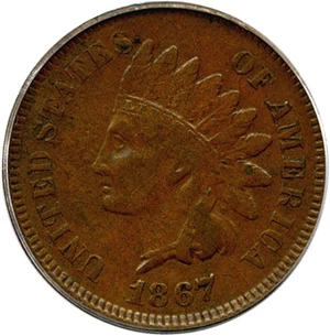 image for: 1867 1c PCGS VF20