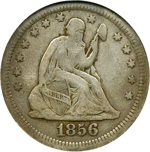 image for: 1856 25c DGS VF30 (Lightly Cleaned)