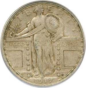 image for: 1917-S Type 1 25c PCGS VF35