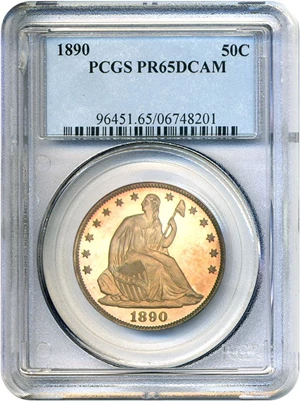 image for: 1890 50c PCGS Proof 65 DCameo
