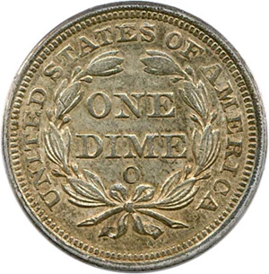 image for: 1858-O 10c PCGS AU55