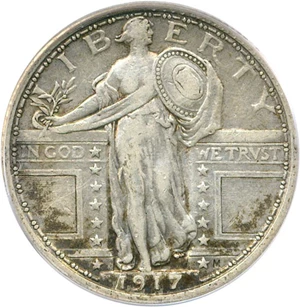 image for: 1917 Type 1 25c PCGS VF35