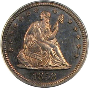 image for: 1858 25c PCGS Proof 64