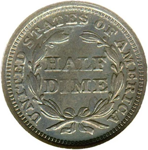 image for: 1858 H10c DGS XF40 (Inverted Date, Cleaned and Retoned)