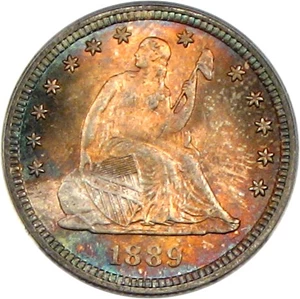 image for: 1889 25c PCGS MS67 * Color *