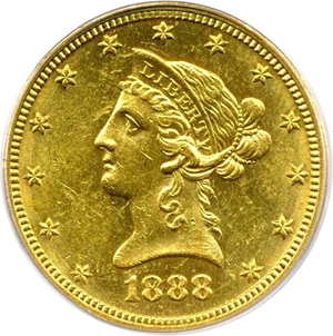 image for: 1888-O $10 PCGS MS62