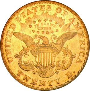 image for: 1866 $20 PCGS AU53