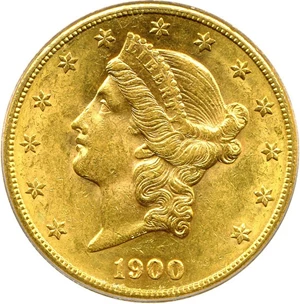 image for: 1900-S $20 PCGS/CAC AU58