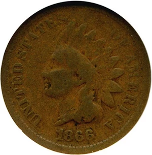 image for: 1866 1c NGC Good Details (Damage)