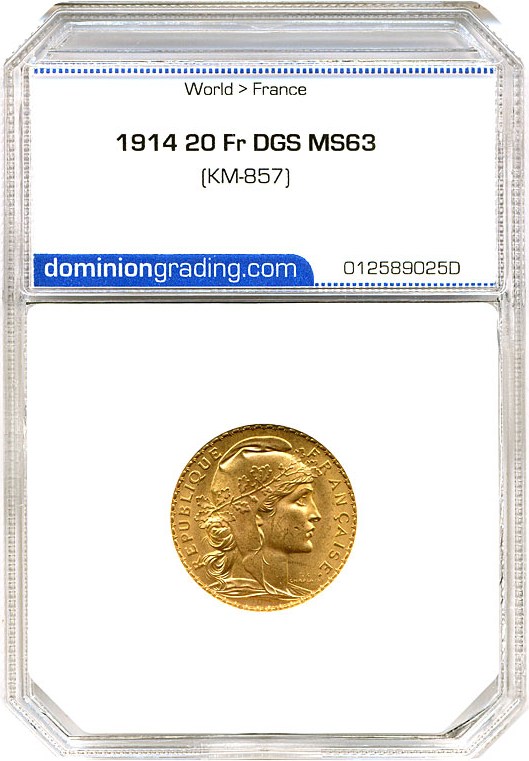 image for: France: 1914 20 Fr (KM-857) DGS MS63 
