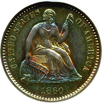 image for: 1860-O H10c DGS AU58  (Cleaned and Retoned) * Color *