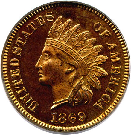 image for: 1869 1c PCGS Proof 65 RD