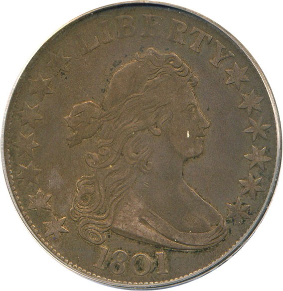 image for: 1801 50c PCGS VF30