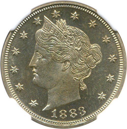 image for: 1883 5c NGC Proof 65 Cameo (With Cents)