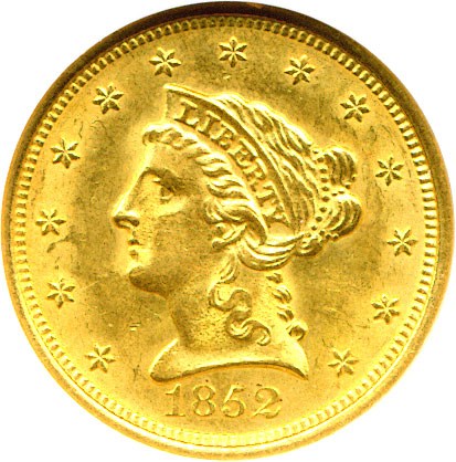 image for: 1852 $2 1/2 NGC MS63