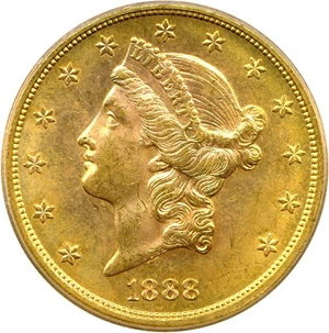 image for: 1888-S $20 PCGS MS63