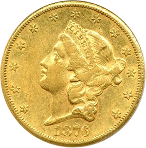 image for: 1876-CC $20 PCGS AU50