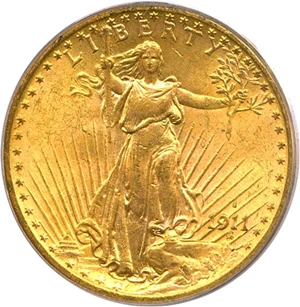 image for: 1911-S $20 PCGS MS64