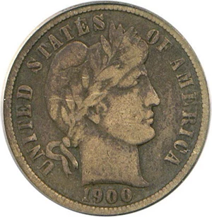 image for: 1900-O 10c PCGS VF20