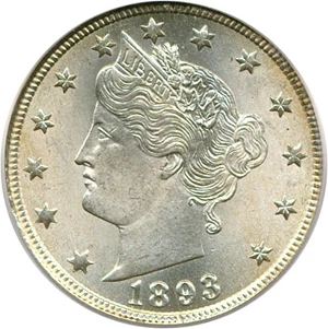 image for: 1893 5c PCGS MS65
