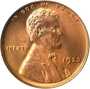 image for: 1920 1c PCGS MS67 RD ex: Jack Lee