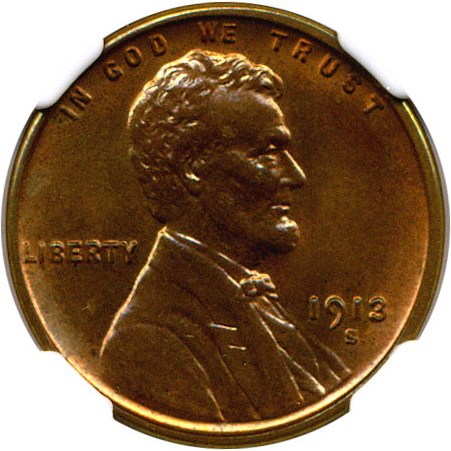 image for: 1913-S 1c NGC MS65 RB