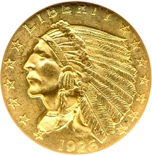 image for: 1926 $2 1/2 NGC/CAC MS64