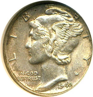 image for: 1942/1-D 10c NGC AU55