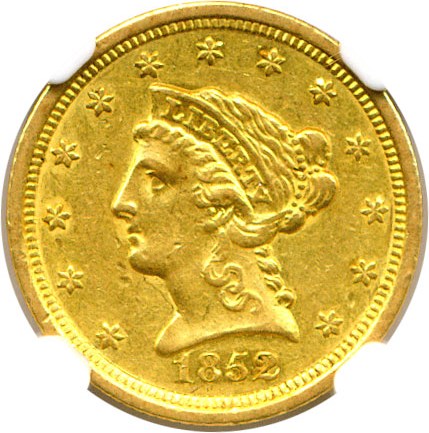 image for: 1852-O $2 1/2 NGC AU50