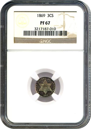 image for: 1869 3cS NGC Proof 67