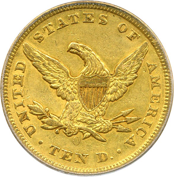 image for: 1854-O $10 PCGS AU50 (Small Date)