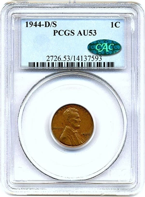 image for: 1944-D/S 1c PCGS/CAC AU53