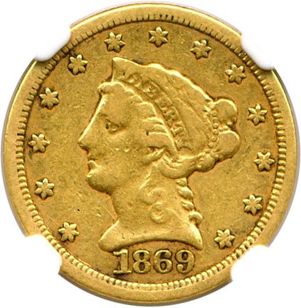 image for: 1869-S $2 1/2 NGC VF20
