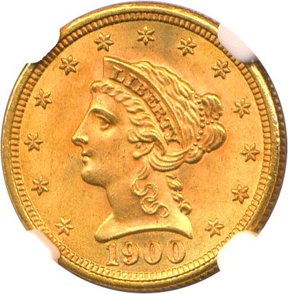 image for: 1900 $2 1/2 NGC MS66